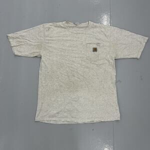 Vintage Y2k Carhartt Grey Distressed Stained Pocket Shirt